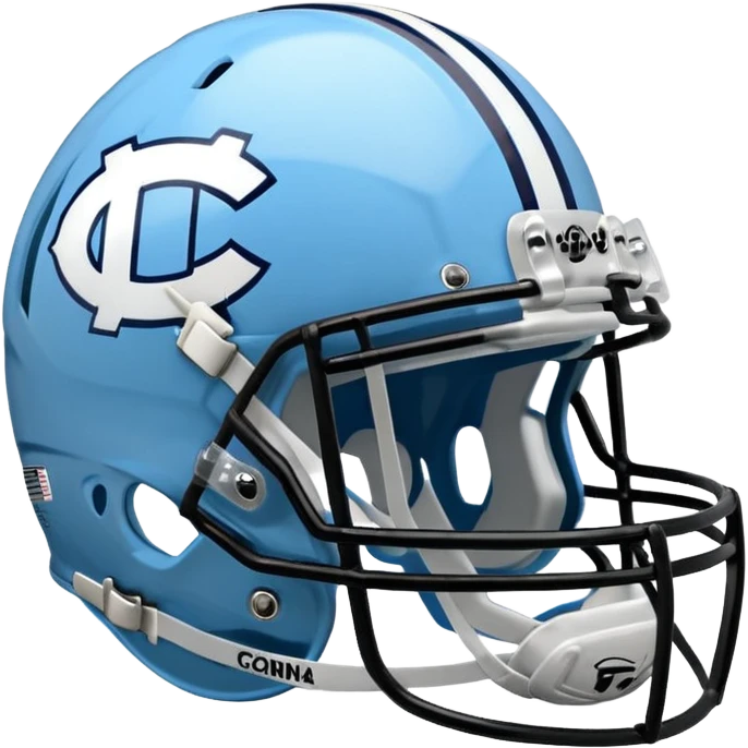 College football player helmet in  Carolina Blue color  emoji
