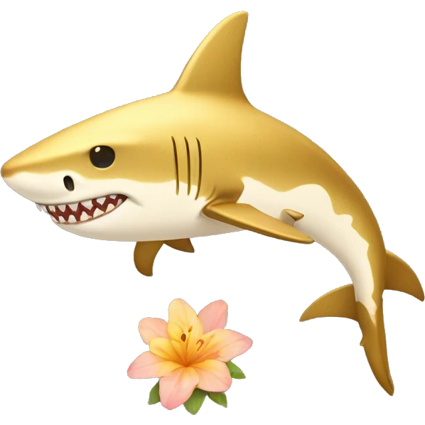 Golden shark with floral pattern on its body  emoji