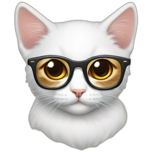 Chaton avec des lunettes  emoji