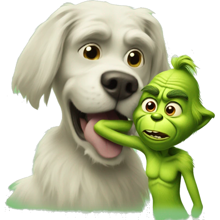Grinch and his dog emoji