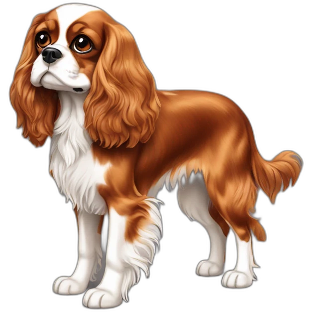 dog Cavalier King Charles Spaniel full height emoji