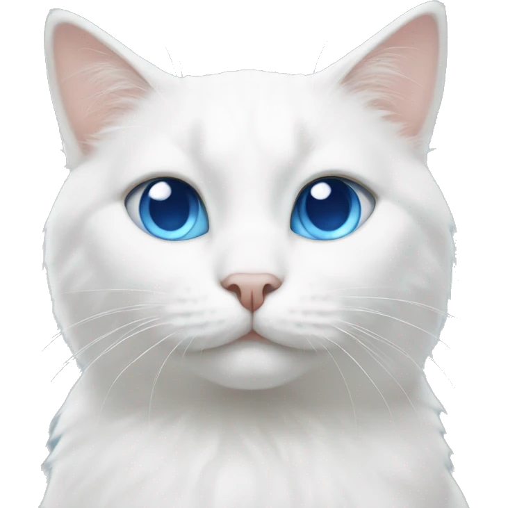 white cat with blue eyes emoji