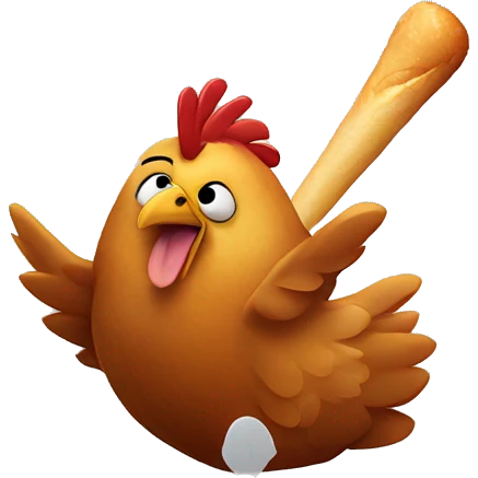 Chicken eating drumsticks emoji