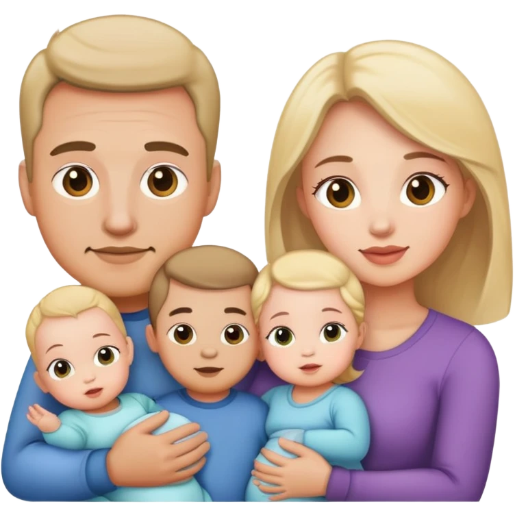 A Mom a dad and two baby girls  emoji