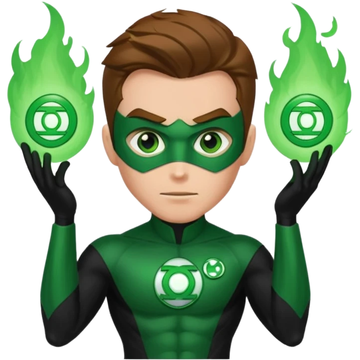 Green Lantern with green eyes emoji