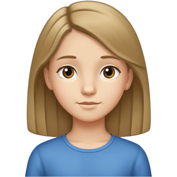 Raga,zia alta di 10 anni con capelli biondi scuri  emoji