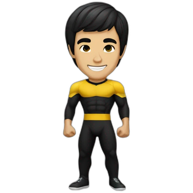 Bruce Lee smiling emoji