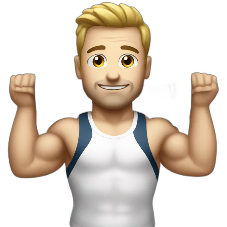 White Weightlifter with a barebell emoji