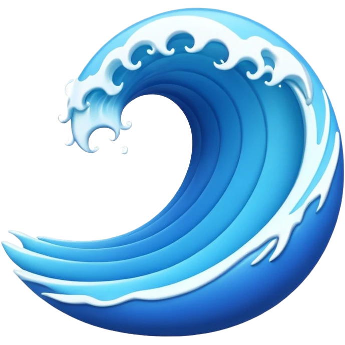 3D wave icon no background emoji