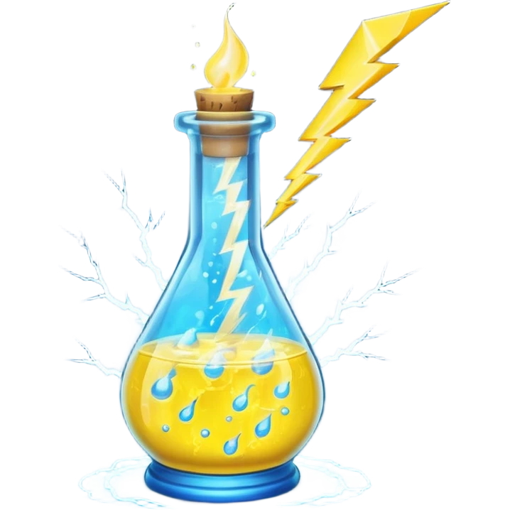 yellow potion and thunder emoji