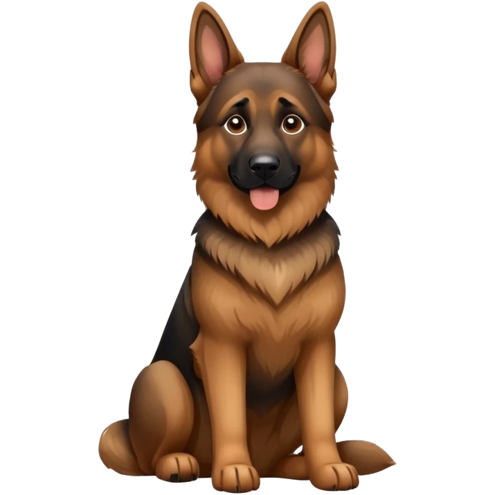 Dark face German Shepherd sitting emoji