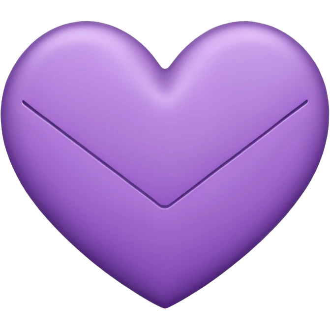 IOS's love letter emoji but with a purple heart instead of a red heart, closed but the letter is white and the heart is purple emoji