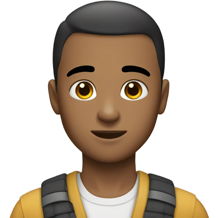 dark hair buzzcut, young male, white skin emoji