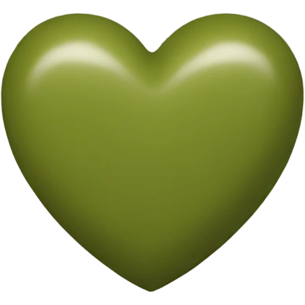Olive color standard shape one heart  emoji