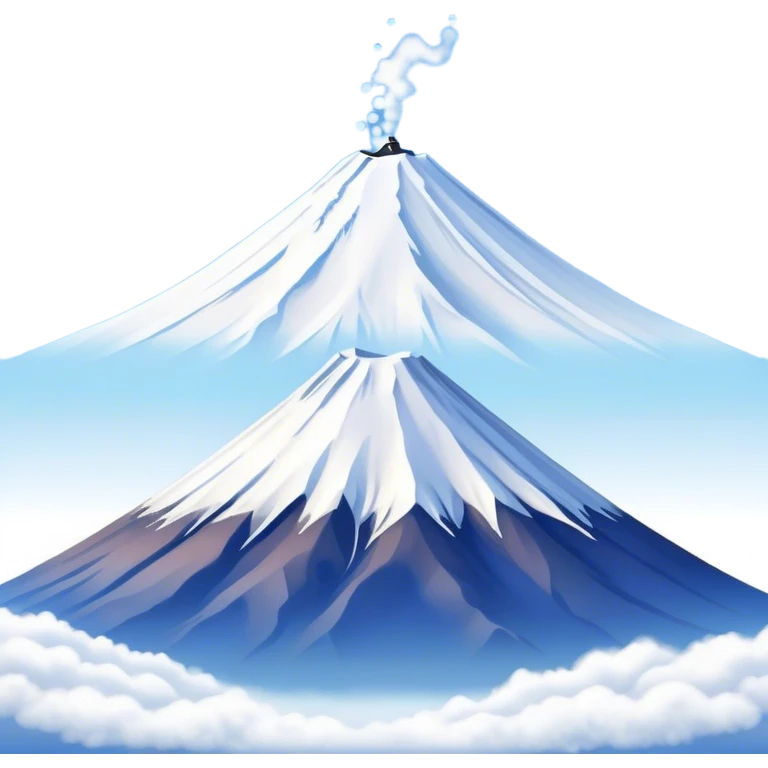 Cinematic Realistic Mount Fuji Landscape Emoji, depicted with the iconic snow-capped peak set against a serene sky rendered with lifelike textures and breathtaking, natural lighting. emoji