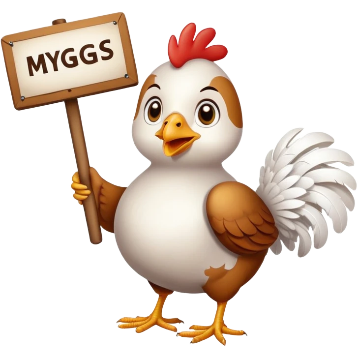 Chicken holding a sign that says my eggs my choice emoji