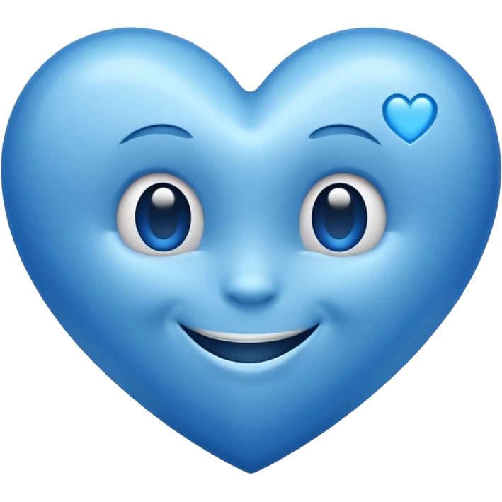 Blue heart smiling emoji
