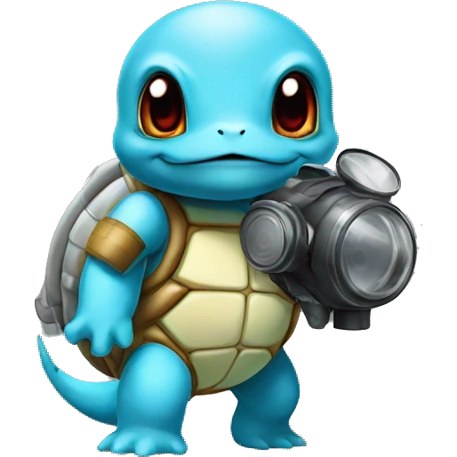 squirtle wearing gas mask emoji