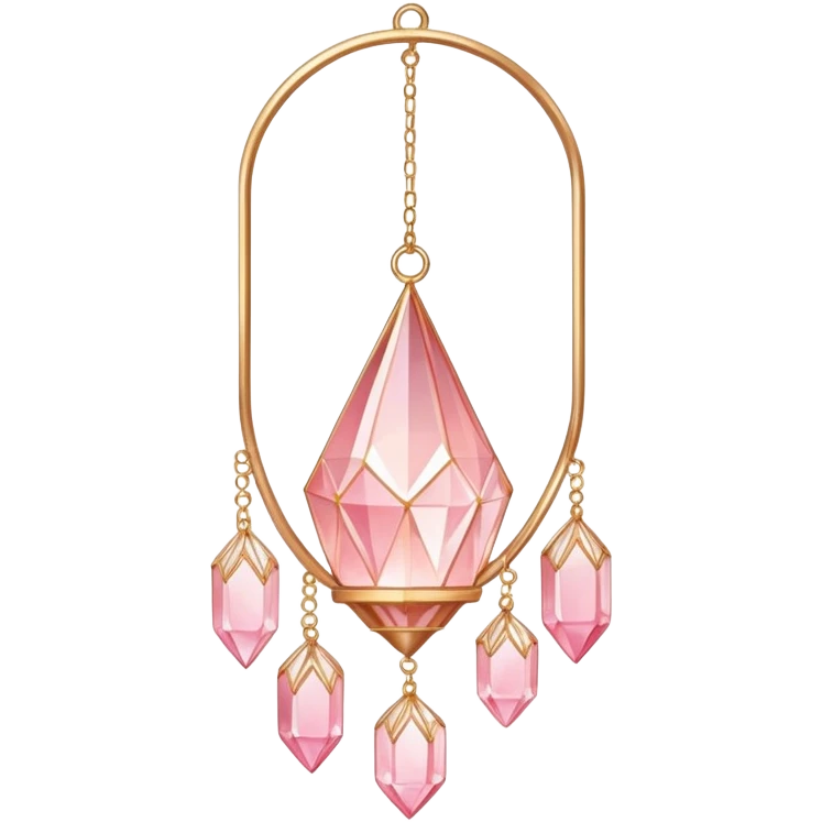 Pastel Reddish-pinkish and gold and white warm-colored romantic lush beautiful pretty hanging crystal-catcher aesthetic emoji