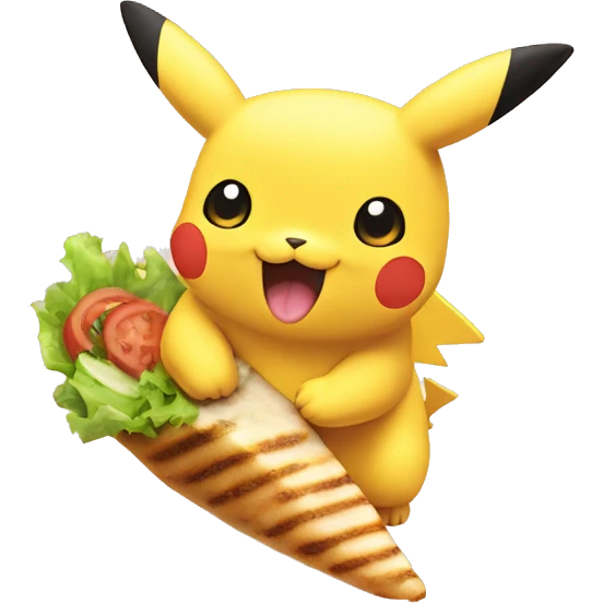 pikatchu qui mange un kebab emoji