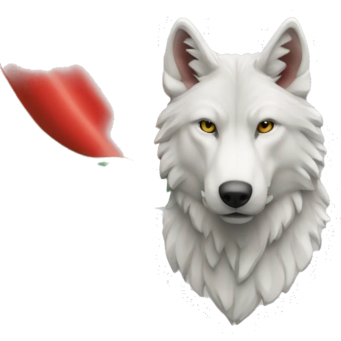Drapeau vert blanc rouge blanc vert avec un loup au milieu  emoji