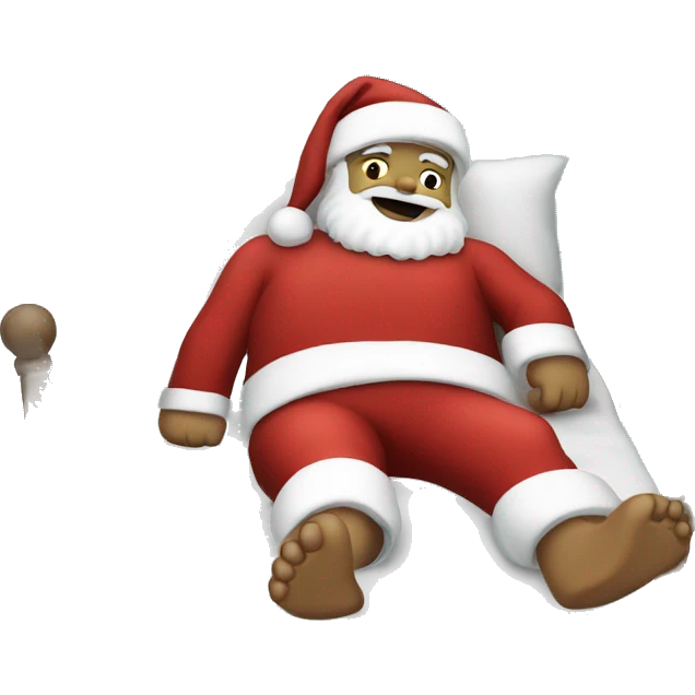Santa laying in bed  emoji