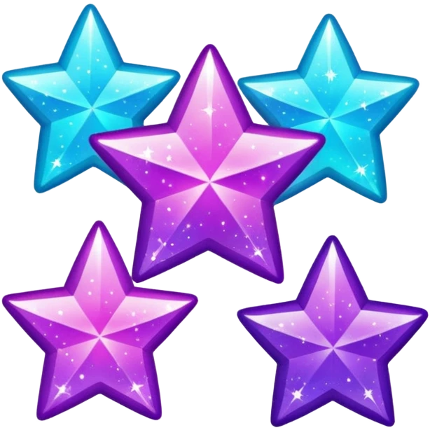 glitter purple and cian stars emoji