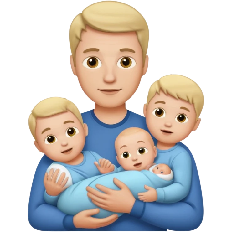 white man with three babies emoji