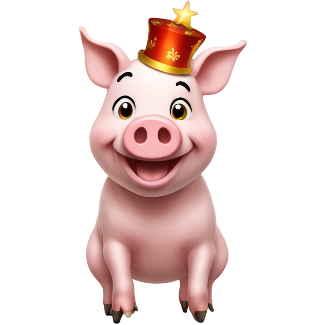Happy new year a pig celebrating ￼ emoji