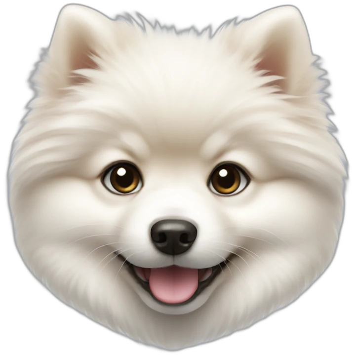 Cute white Pomeranian puppy emoji
