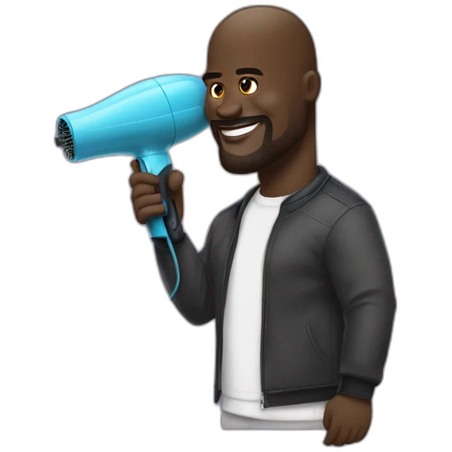 Shaquille o’neal using hairdryer emoji