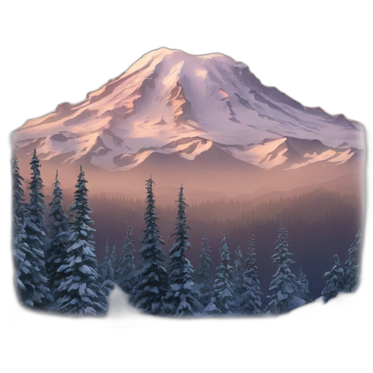 Snowy-mountain-mt-mount-rainier-dawn emoji
