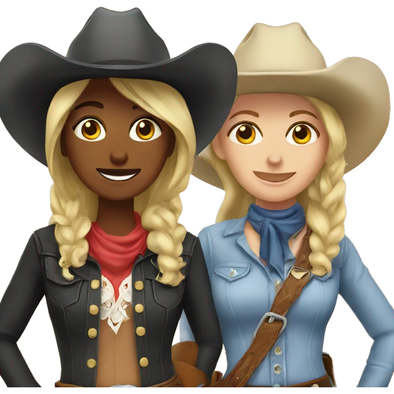 Three cowgirls emoji