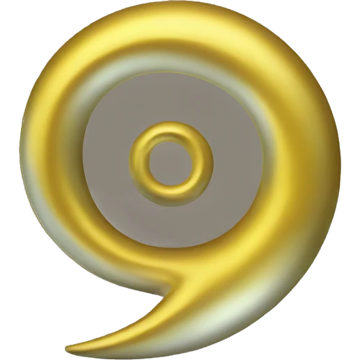 spiral metallic yellow symbol emoji