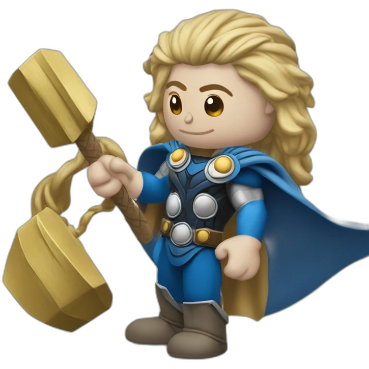 Thor con un 5 en una camiseta azul emoji