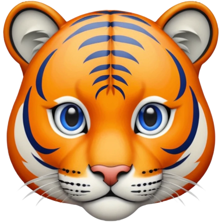 tiger all in blue color with orange eyes emoji