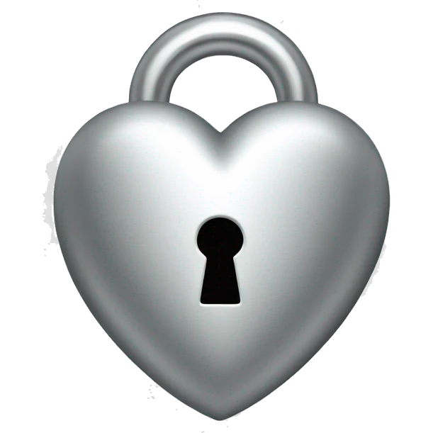 Cute Silver Heart  lock  emoji