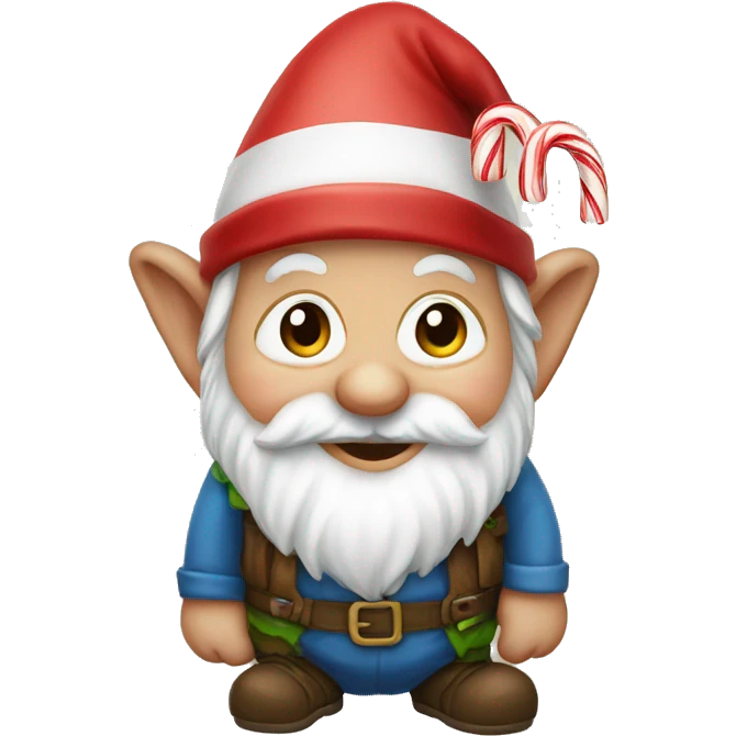 Gnome with candycanes emoji