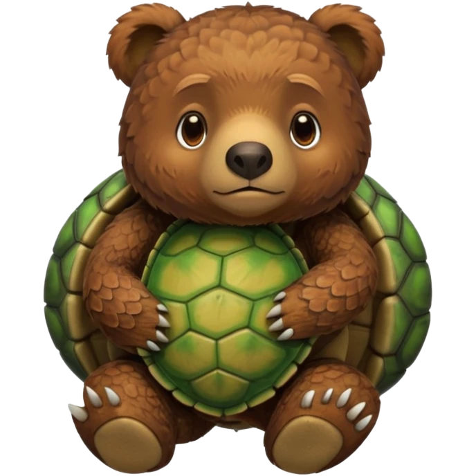 Sad bear with a turtle shell on his back emoji