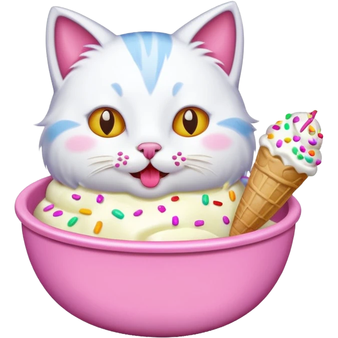 cat icecream in a bowl emoji