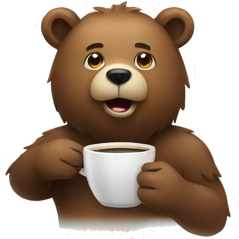 bear with coffee emoji