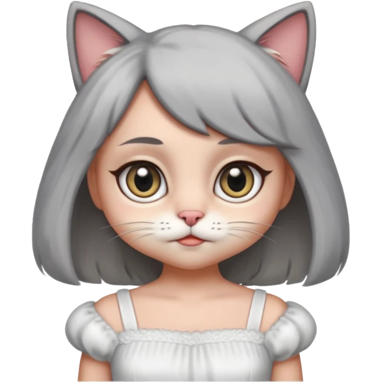 Kedi kız elbise beyaz 

 emoji