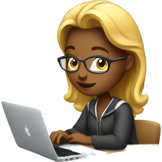 MacBook female student studying  emoji