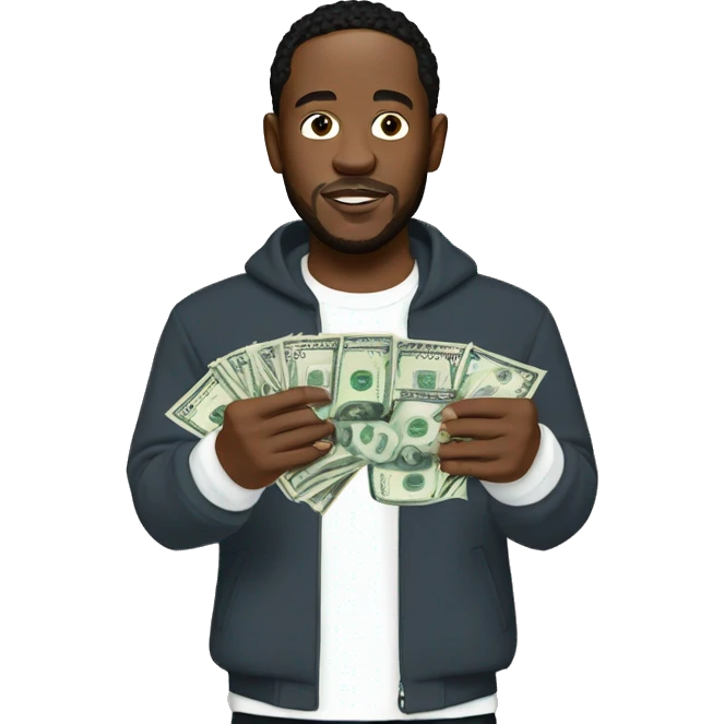 Kendrick lamar Holding money in both hands emoji