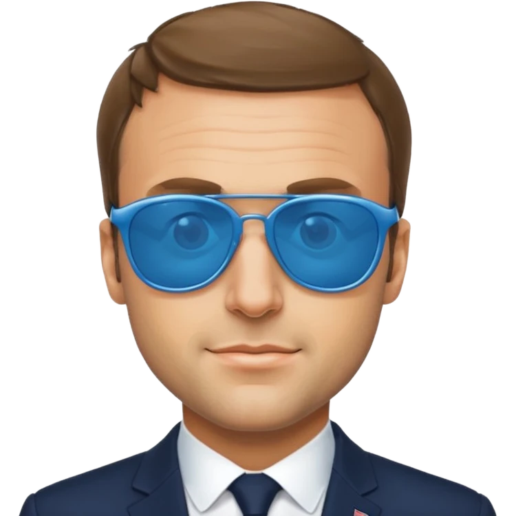 Emmanuel macron with blue sunglasses emoji