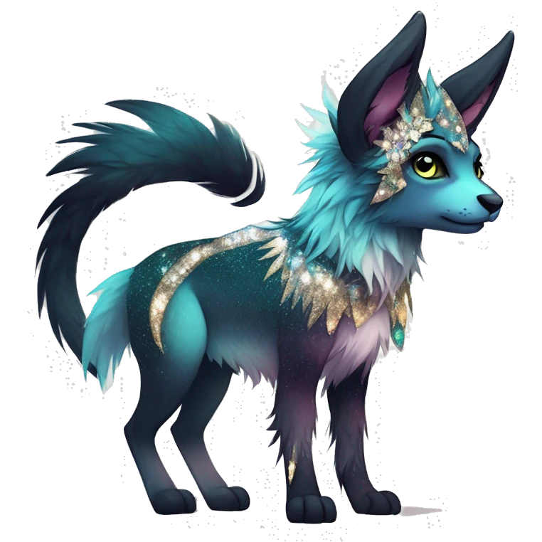 Cool cute Kawaii edgy fantasy animal sparkle fursona Fionbri creature by griffsnuff & LiLaiRa & Falvie full body emoji