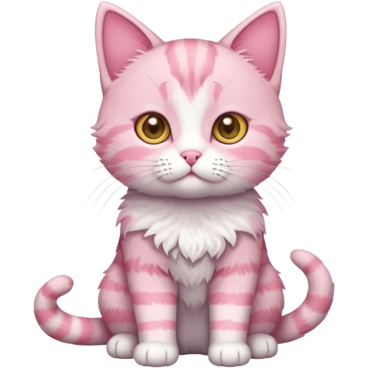 full body of baby American Wirehair pink cat  emoji