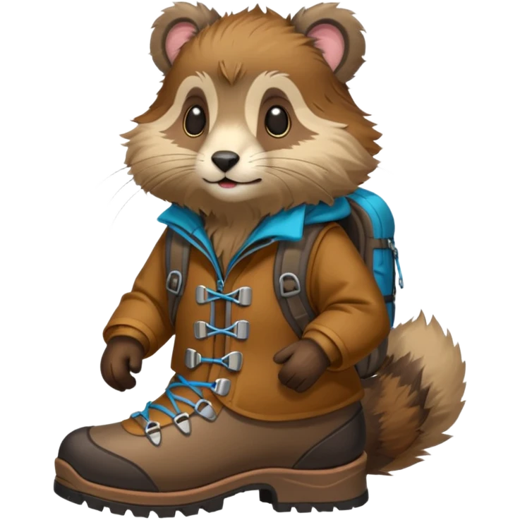 marmotte avec souliers de marche emoji