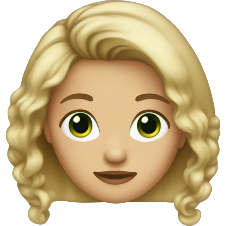 Girl with dirty blonde hair and green eyes  emoji