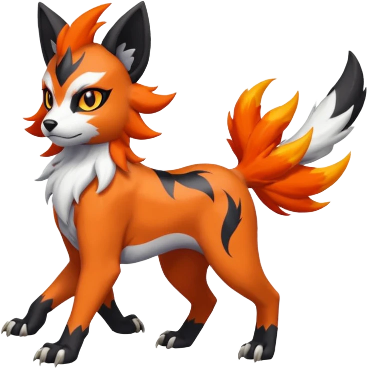 Delcatty-Litten-Houndour-Absol-Sprigatito-fusion, full body emoji